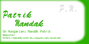 patrik mandak business card
